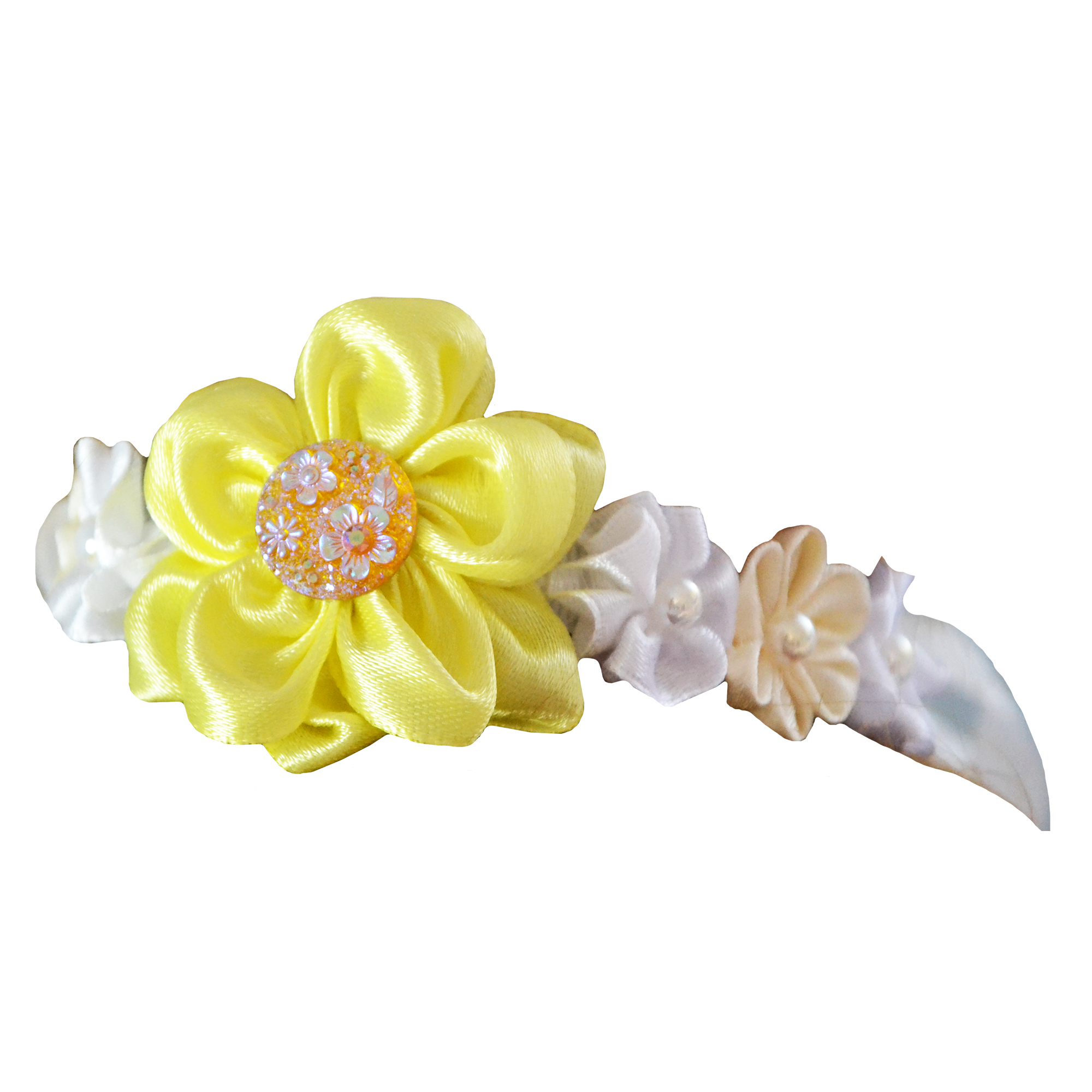Golden Daisy Bun Crown Headband - Image 2