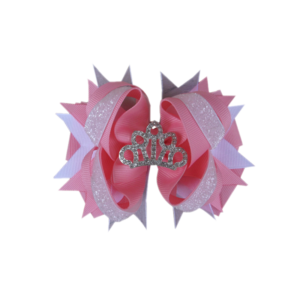 Pink Glitter Tiara Bow