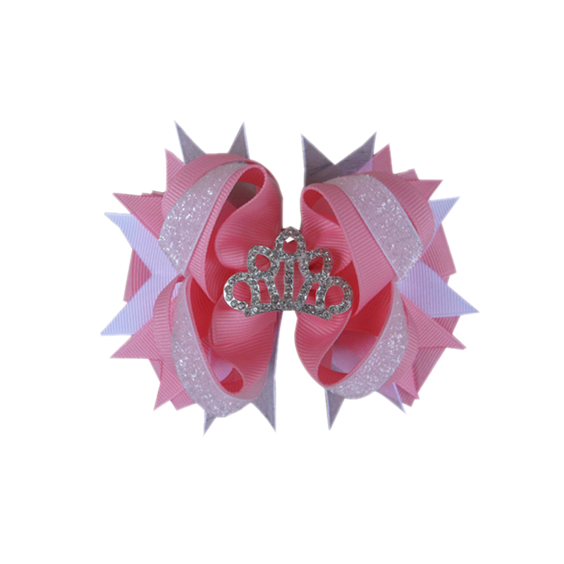 Pink Glitter Tiara Bow