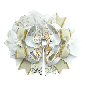 Ivory & Gold Empress Lace Boutique Bow