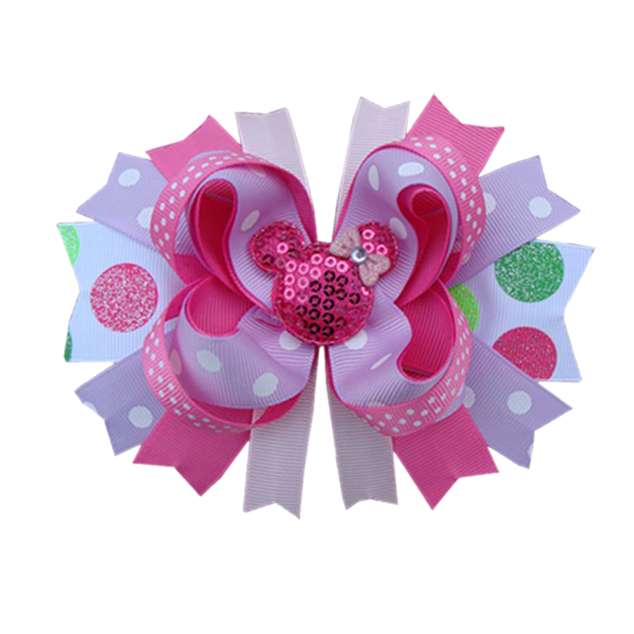 Pink Polka-Dot Mouse Boutique Bow
