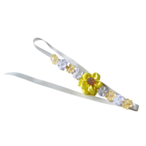 Golden Daisy Bun Crown Headband