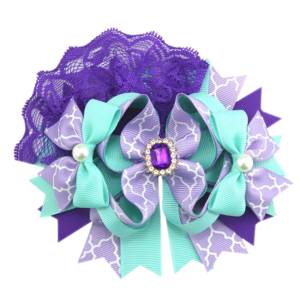 Royal Amethyst & Teal Lace Boutique Bow