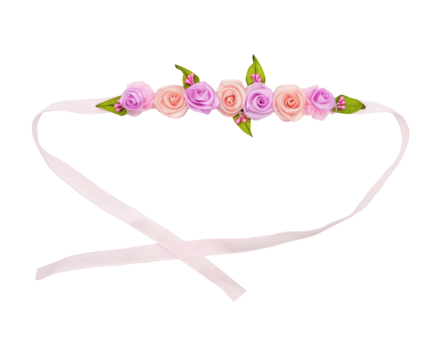 Lavender & Peach Rosebud Headband