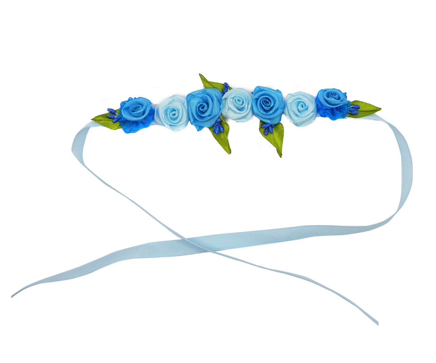 Cerulean Sky Rosebud Headband